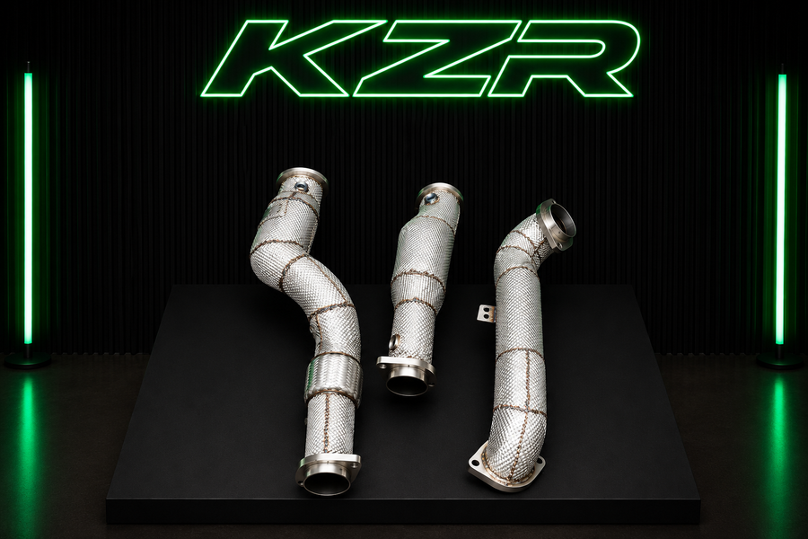 BMW M3/M4 G8X – Downpipes med Racekatalysator & Värmeskydd, bild 1
