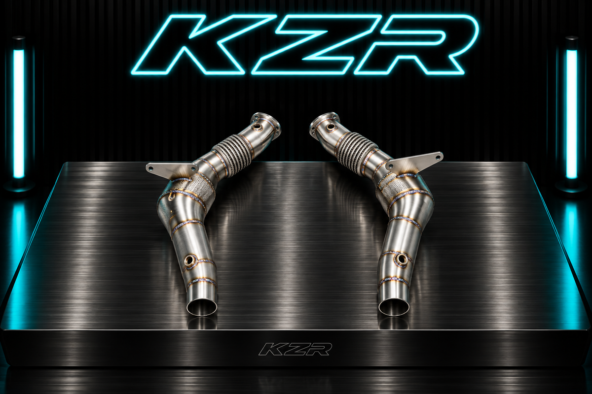Ferrari 488 – Downpipes med 200 Cells Racekatalysator & Värmeskydd